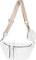 styleBREAKER Damen Halbmond Crossbody Schultertaschen Set 3-Teilig, Schultergurt mit Muster, Schlüsselanhänger, Börse 02012398, Farbe:Weiß