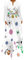 Ocean Plus Damen Vintage Schmetterlingsdruck Langer Rock V-Ausschnitt Langärmelig mit Taschen Sommerkleid (XL, Blumenkranz)