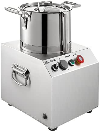 Procesadores de Alimentos comerciales de 4/6/10/15 l, picadora de Alimentos automática eléctrica, picadora de Carne de Acero Inoxidable cortadora de Verduras eléctrica (15 l)