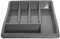 ZARVICZONIA Midnight Plastic Kitchen Cutlery Tray Organizer - Drawer Insert for Tidy Storage and Organization (Grey)