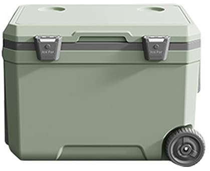 OSMARI 45L extérieur Chariot incubateur Voiture Camping Pique-Nique Barbecue Nourriture Portable Roue Frais-Garder réfrigérateur congélateur,Green