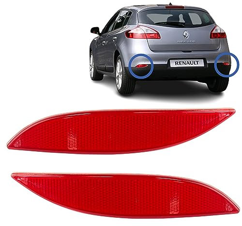 2 catadioptres compatibles pour Megane 3 (5 portes) et Fluence (2012-2020) réflecteurs arrière gauche + droit | Pare-chocs arrière | 265650004R | 265608871R