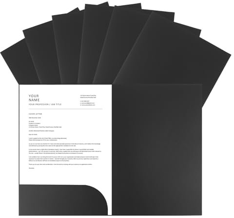 GBACHOOSE 12 Stück Präsentationsmappe A4 aus 350g/m² Kraftpapier, Dokumentenmappe mit Visitenkartenschlitz, Sammelmappe A4 Pappe für Besprechungen, Dateien, Berichte, Schwarz, Dicke Mappe