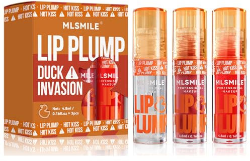 Loobexery Duck Lip Plump Lipgloss, 3 Farben, hochpigmentisierend, feuchtigkeitsspendend, glänzend, Lippen-Öl, transparent