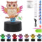 APODESS 21TLG Diamond Painting Eule Nachtlicht Basteln Mädchen 10 Jahre Eulen Geschenke Diamond Painting Kinder Bastelset Herbst Dekoration Diamond Painting Tischdeko für Mädchen Jungen Geschenk