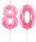 mciskin Pink 80th Birthday Candles, 3D Number 80 Candles for Cake, Women Men 80th Birthday Decorations,Pearl Pink Candle Cake Topper Decorations for Birthday Party Weddings Anniversary Supplies