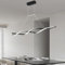 Pendelleuchte LED Esszimmer-lampe kaltweißes Licht Minimalistische schwarze Aluminium Kreativ Hängeleuchte Modern Esstisch Lampe Deckenbeleuchtung für Wohnzimmer, Schlafzimmer, Büro, Atelier, L100cm