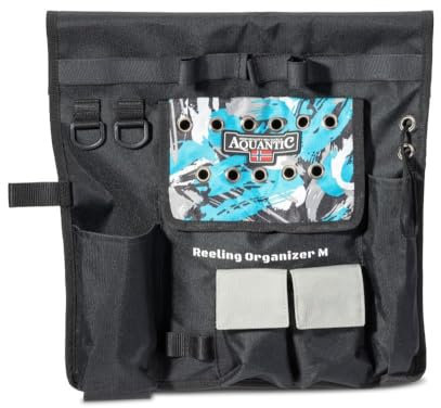 Aquantic Reling Organizer für Angelköder, Modell M und L, 100% Polyester, Bootsorganizer, Relingtasche Ködertasche, Bootstasche (Größe M)