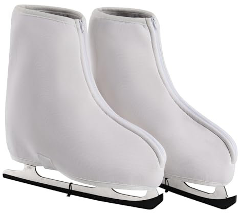 Skates Cover,Rollschuhe und Schlittschuhe Überzieher Thermo,Isolierte Neopren Warme Skate Covers für Eislaufen und Eiskunstlauf,Unisex Überziehsocke für Rollschuhe,Schlittschuhe Schoner (Weiß, XL)