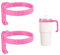 2pcs Tumbler Handle for Stanley 20oz Quencher H2.0 Flowstate Tumbler, Tumbler Handle Attachment 20oz Anti-Slip Car Cup Holder Friendly Improved Grip for Cup Accessories (Pink)