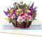 papercrush® Pop-Up Karte Blumen „Bunter Blumenkorb“ - 3D Blumenkarte für Frau, Freundin & Mutter (Geburtstag, Gute Besserung, Danke, Ich denk an dich), Pop Up Geburtstagskarte mit Blumenstrauß