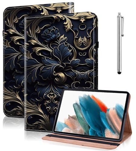 TUOLISG Custodia per tablet Amazon Fire Max 11 (13a generazione, 2023) da 11, con pennino, sottile, in pelle PU, per Kindle Fire Max 11, tablet, multiangolo, motivo floreale blu