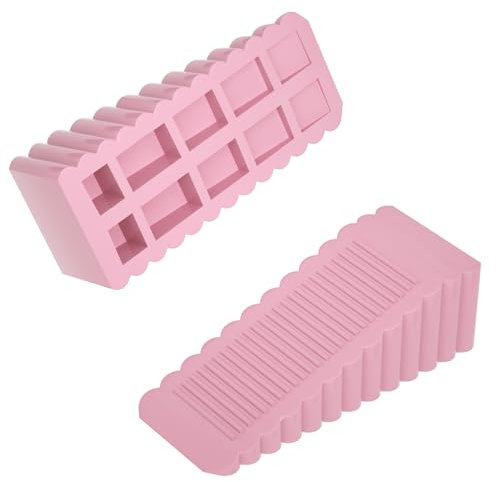HOMOTEK 2 Stück Keilgummi-Türstopper, rutschfeste Türstopper, Wandschutz für Boden und Unterseite der Tür, Rose