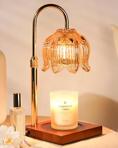 Funistree Candle Warmer Lamp with Dimmer and Timer, Electric Wax Melter for Scented Candle, Thank You Graduation Gifts for Women Mum, Birthday Presents for Her, Candle Heater Lamp with 2 Bulbsr