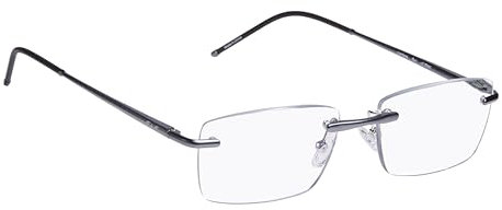 Edison & King Lesebrille Limitless - Randlose Lesebrille mit dünnen Bügeln - entspiegelt - gehärtet (Gun, +2,00 dpt)