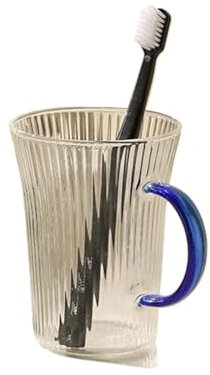 Zahnputzbecher 2 stücke Zahn Tasse Bad Glas Zahnbürste Tasse Paar Mundwasser Tassen Toilettenartikel Zahn Bursh Halter Lagerung Becher Für Männlich Weiblich(Blue)