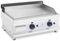 Plancha de gas de acero inoxidable parrilla profesional 60 cm 2 zonas de cocción 2 x 3 100 vatios (placa 60 x 40 cm, 20 mbar, gas natural, 50-300 °c, lisa, evacua la grasa) 14_0004038