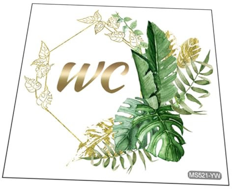 Operitacx Autocollants Muraux Toilettes Autocollants Verts Décoratifs Auto-Adhésifs Motif Végétal Pratique pour Salle de Bain