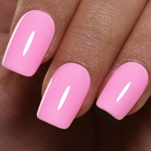 Imtiti Bright Baby Pink Gel Nail Polish 10ML Soft Vivid Light Pink Creamy Opaque Solid UV LED Soak Off Long Lasting 28+ Days High Gloss Salon Quality Nail Art for Women Girls Gift 0.34 fl oz
