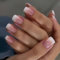 Square False Nails Short - 24Pcs Pink-White Gradient Fake Nails - Simple Style Stick on Nails Press on Nail - Removable Glue-on Nails Fake Nails Acrylic Full Cover Women Girls Nail Art