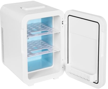 Mini Kühlschrank 20L Minikühlschrank mit Digitalen Temperaturanzeige Kleiner Kühlschrank mit Wärme- und Effektive Kühlfunktion, 2 Ausnehmbare Einlegeböden, für Wohnung, Büro und Schlafsälen