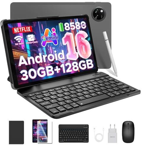 DOOGEE Tab A9 PRO+ Android 16 Tablets con Tastiera e Penna, 90Hz Tablet 11 Pollici, 30GB RAM+128GB ROM/TF 2TB, 8580mAh 5G WiFi, T7200 Octa-Core, Widevine L1/13MP/GPS/OTG/Doppi altoparlanti/3.5mm Jack