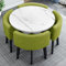 Rundes Esstischset für 4 Personen, Verhandlungstisch für den Empfang, Konferenztisch und Stühle aus Kunstmarmor, Frühstücksbar, für Zuhause/Garten/Restaurant(Green,80cm/31.5in)