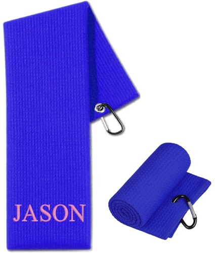 Colifolu Personalised Golf Towel,Embroidered Golf Towels for Golf Bags with Clip, Custom Golf Towel Gifts for Men Women 60cmx40cm