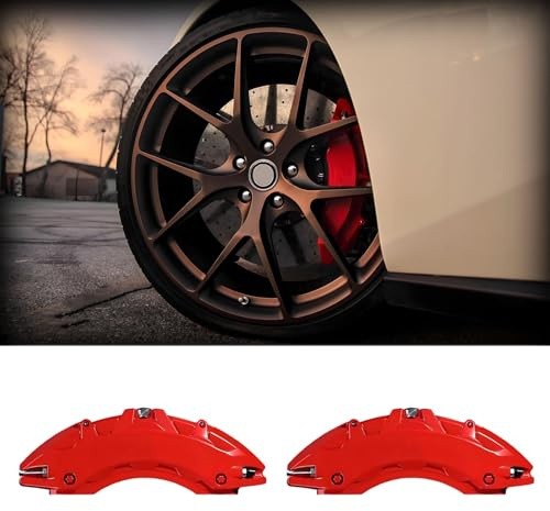 HJYOUXUAN 2 Pcs Car Brake Caliper Covers for Peugeot 3008 II 2020-2023 Accessories, Aluminum Alloy Car Disc Brake Caliper Covers Disc Brake Caliper Guard,Rear wheel
