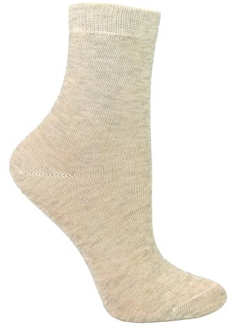 STEVEN - Kids Seamless Socks Sensory Issues | Organic Cotton Soft Comfort for Childrens Sensitive Feet (4-6 Years, Light Beige)