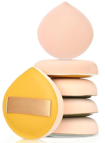 Giantree 6 Stück Make Up Schwamm, Foundation-Schwamm Makeup Werkzeug | Nasses Trockenes Foundation Blending Beauty Sponge Puderquasten Kissenquaste für Concealer flüssige Creme und Puder