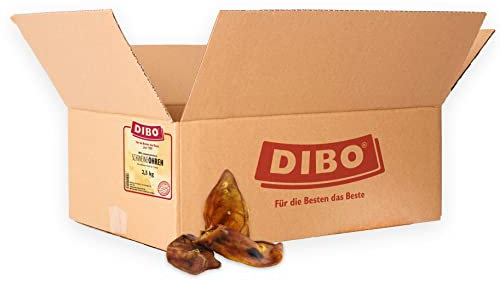 DIBO Schweineohren, 5kg-Beutel, Naturkau-Snack oder Leckerli für Zwischendurch, Hundefutter, Qualitätskauartikel ohne Chemie