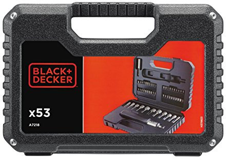 BLACK+DECKER A7218 Kit de 53 Piezas para atornillar con Atornillador de carraca