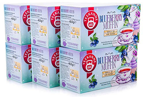 Teekanne Sweeteas Blueberry Muffin mit Blaubeer-Muffin-Geschmack, 12er Pack (12 x 18 Teebeutel)