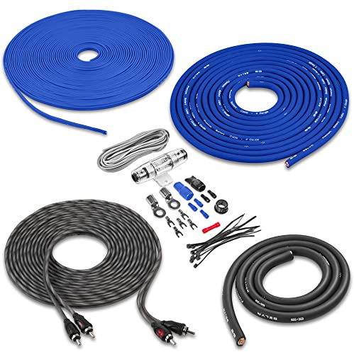 Belva True 4 Gauge AWG Premium CCA Complete Amplifier Wiring Kit with OFC 2-Channel RCA Cable - BAK42BL Blue