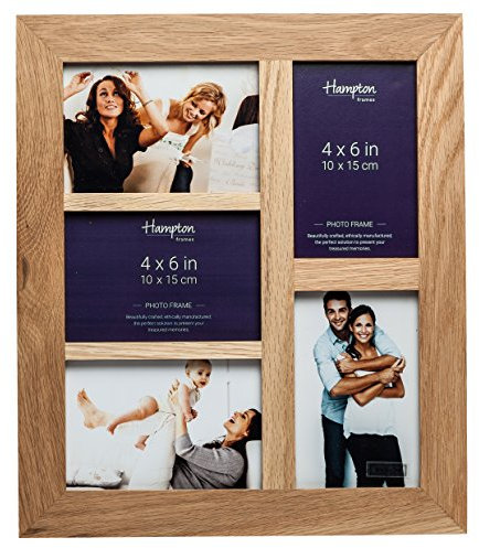 Hampton Frames New England Bilderrahmen, Massives Eichenholz, Natur, Five - 4 x 6 (10 x 15 cm)