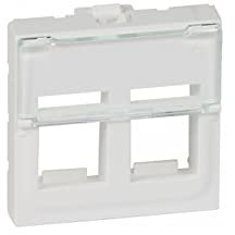 Legrand 078610 Mosaic Plastron, 2 Modules avec Porte-repère Transparent pour 2 Connecteur Infra+, Blanc