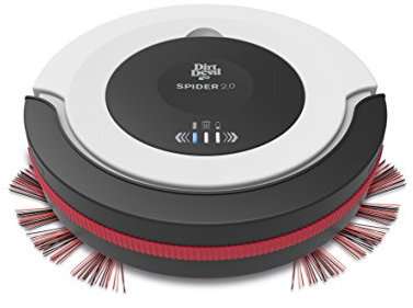Dirt Devil M612 Spider 2,0 Saugroboter (lange Laufzeit: 90 min, 3 Reinigungsprogramme, Extra flach 7 cm, geringes Gewicht 1,5 kg) weiß/schwarz