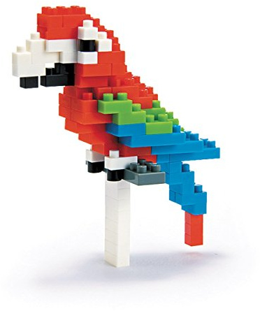 nanoblock 14094 - Papagei red-and-Green Macaw 3D-Puzzle von Kawada bestehend aus über 110 Teilen