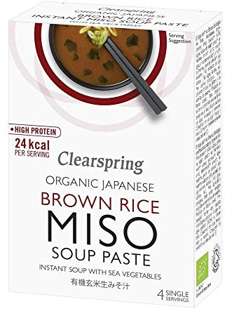 Clearspring Instant Organic Miso Veg Soup Paste 60 g (Pack of 4)