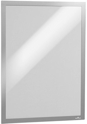 Durable Info-Rahmen Duraframe (A3, selbstklebend mit Magnetverschluss) 6 Stück, silber, 488323