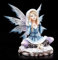 Winter Elfen Figur mit Schneehase - Fairy Fee Fantasy Deko Schnee