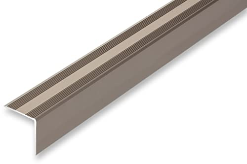 NALine® Treppenkantenprofil 30 x 32 x 1180 mm Treppenwinkel Edelstahl-Look selbstklebend Treppenkantenprofil Treppenkante Alu Winkel