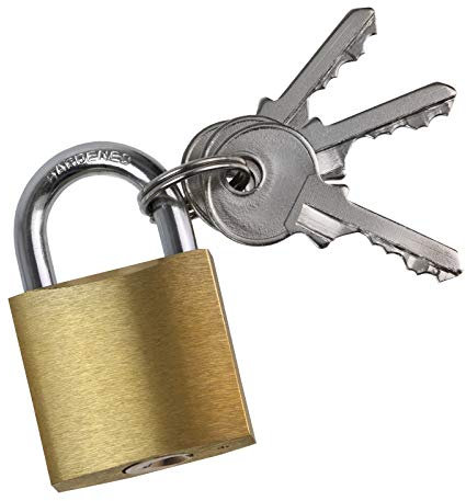 Vorhängeschloss - ideal passendes Schloss für Spinde und Garderobenschränke von BB Sport, Menge:2 Stück