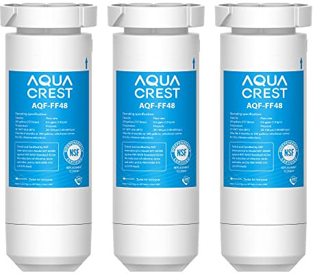 AQUACREST XWF NSF Certified Refrigerator Water Filter, Compatible with GE XWF, Pack of 3 (Packaging may vary)