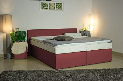 Boxspringbett mit 90 cm Hohes Kopfteil, Ideal für Dachschrägen, Fenster usw. | Antirutsch-Matten | Taschenfederkern Matratzen | Kaltschaum Topper | Komplettset | Sondermaß 210 cm | (90 x 210 cm)