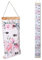 Messlatte für Babys, Messlatte zum Aufrollen, Wandbehang, Wanddekoration mit Holzrahmen, für Kinderzimmer, Leinwand, abnehmbar, 20,3 x 200,3 cm (rosa Blume)