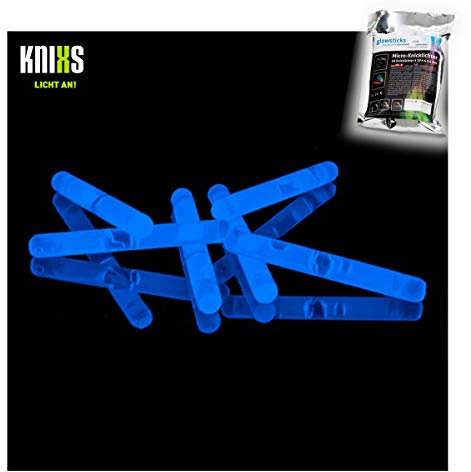 Micro/Mini Knicklichter Bulk Pack - 50 Stück/Tüte - Blaut Leuchtend für Party/Angelsport (Bissanzeiger) / Luftballons/als Dekoration für Ketten, Ohringe oder Haarschmuck