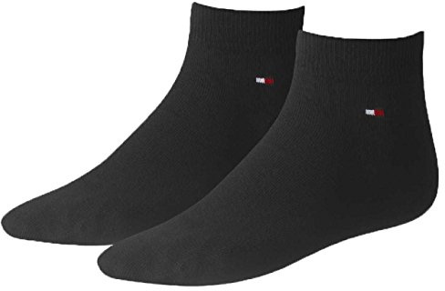 Tommy Hilfiger Men's Tommy Hilfiger Iconic Kids' Sports Quarter (2 Pack) Socks, Black, 3 5 UK