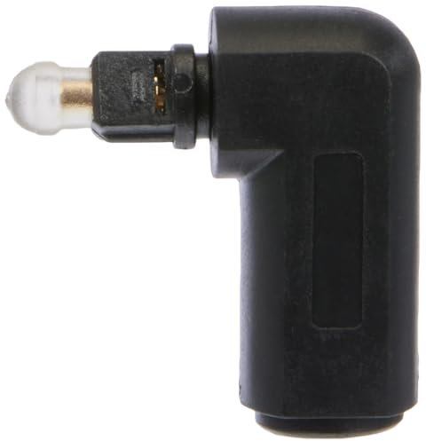PremiumCord TOS optische Verkleinerung um 90 ° gebogen, Toslink-Stecker auf Toslink-Buchse, vergoldete Kontakte, Farbe schwarz